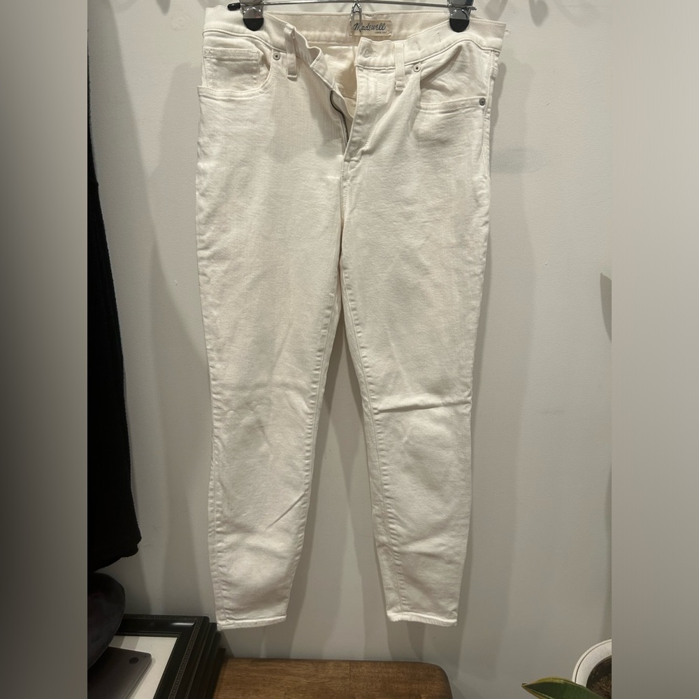 Madewell “High Riser Skinny” White Jeans